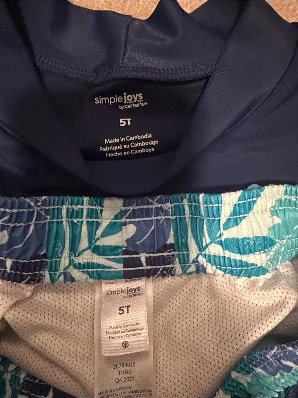 5T Long-Sleeve Rash Guard & Tropical Swim Shorts Set